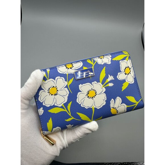 Kate Spade Katy Sunshine Floral Textured Leather Medium Zip Around Wallet NWT - Picture 3 of 15